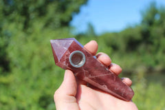 Strawberry Quartz Crystal Pipe