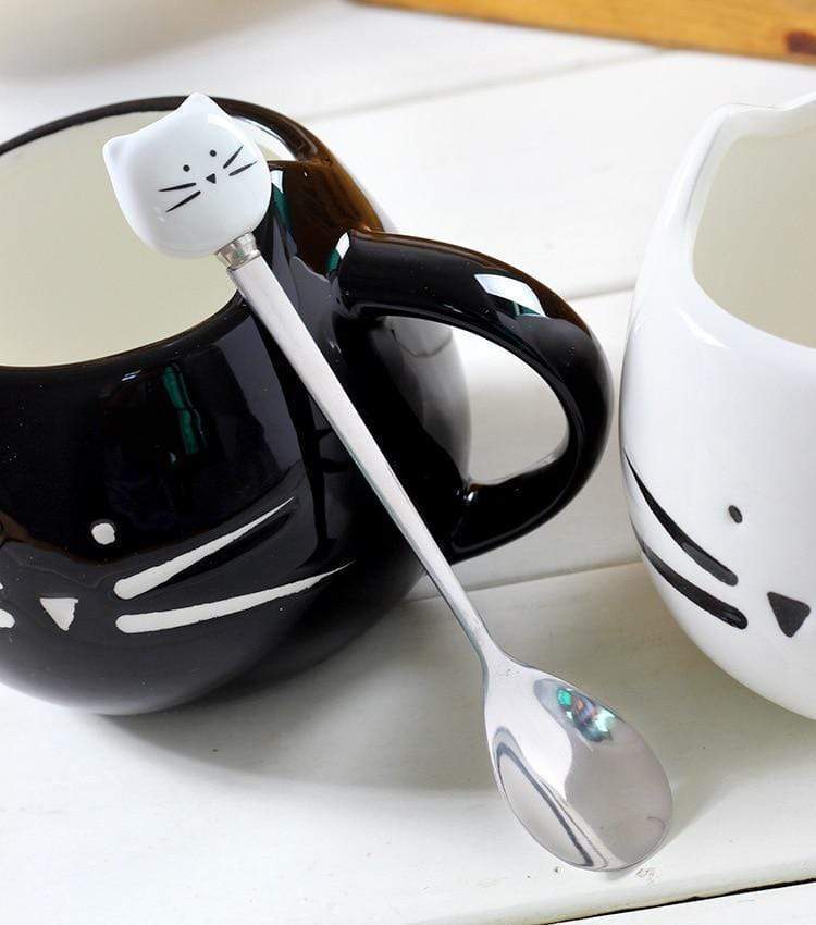 Cute Cat Coffee Mug With Spoon