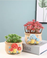 Cute Mushrooms Planter Pot