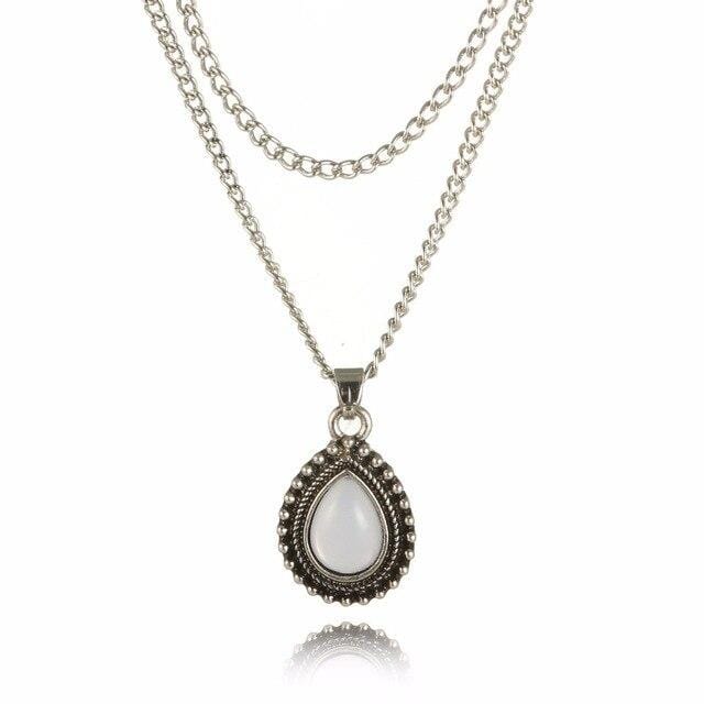 Double Layered Water Drop Necklace