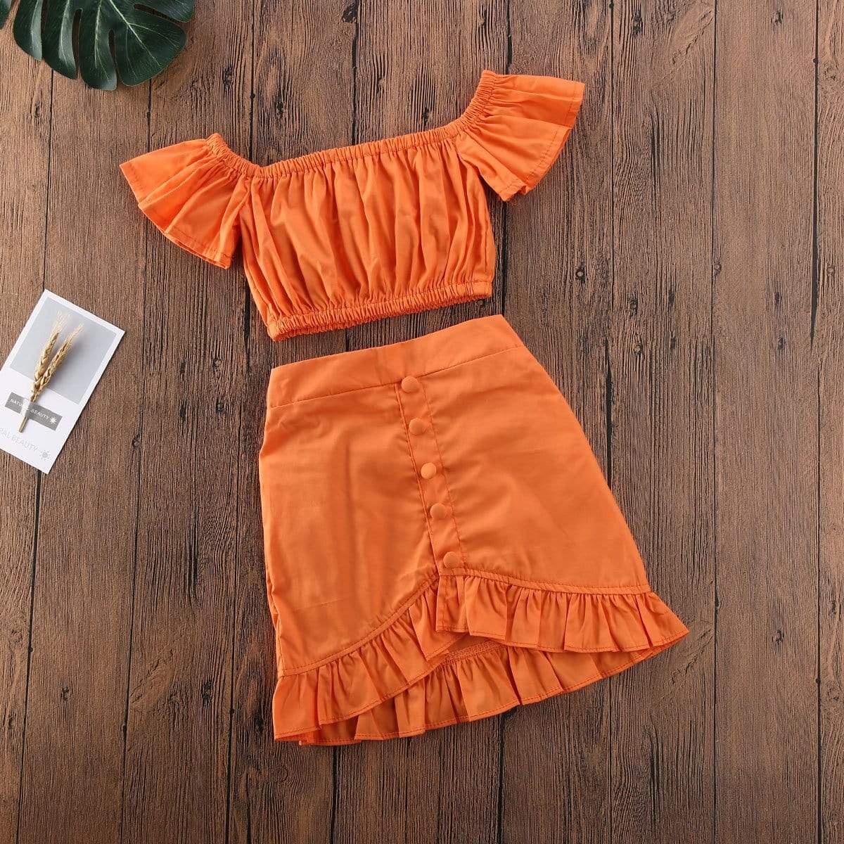 Eden Baby Girl Orange Two Pieces Set