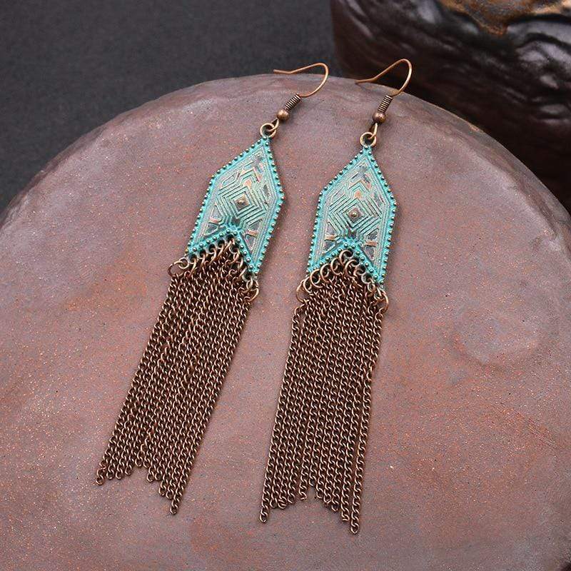 Ethnic Arrow Tassel Earrings