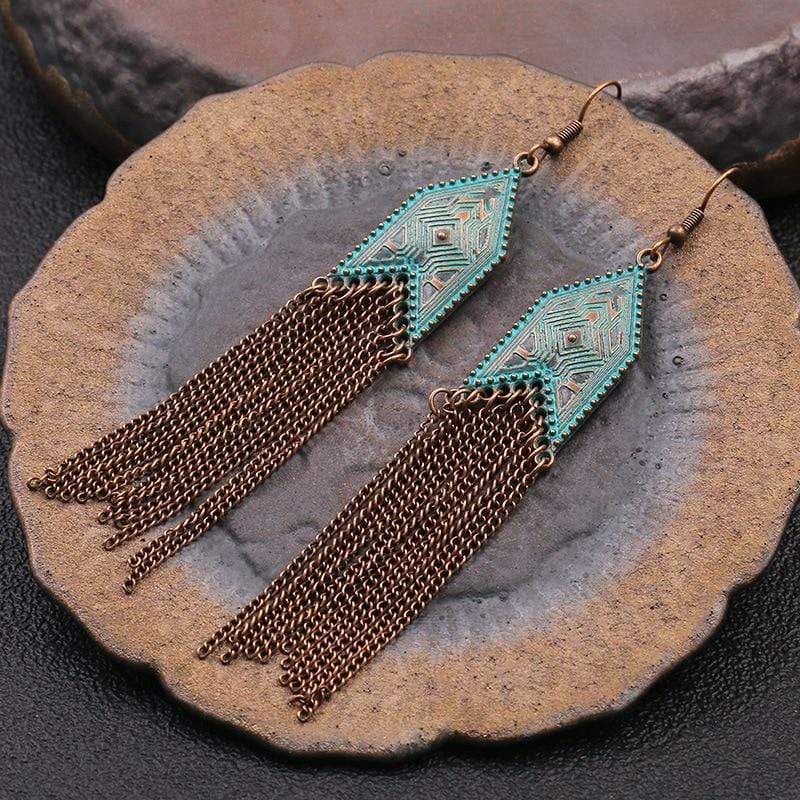 Ethnic Arrow Tassel Earrings