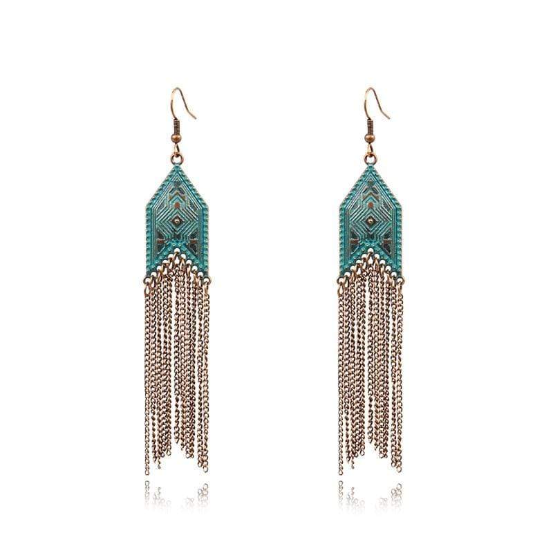 Ethnic Arrow Tassel Earrings