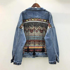 Embroidered Ethnic Denim Jacket