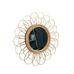 Anya Rattan Loop Round Wall Mirror