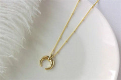 Sterling Silver Crescent Moon Necklace