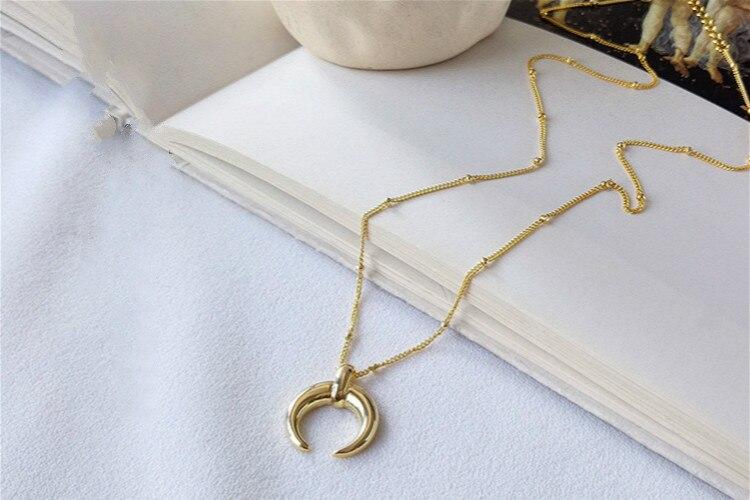 Sterling Silver Crescent Moon Necklace