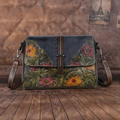 Embossed Flowers Messenger Bag