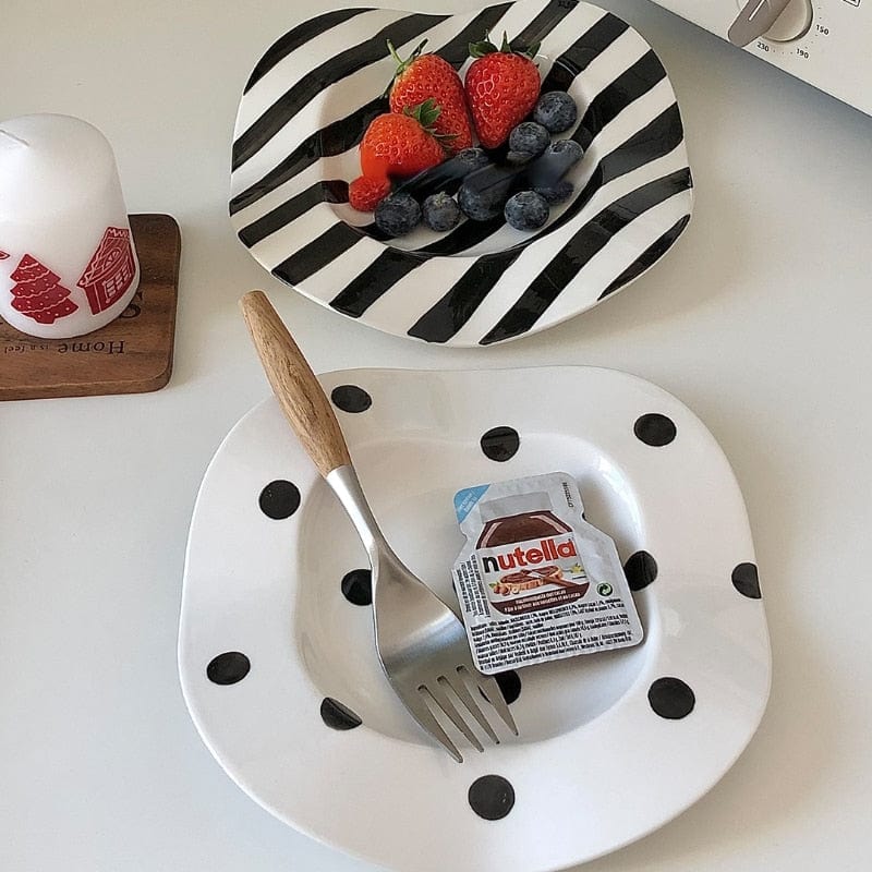 Dotted & Striped Irregular Desert Plates