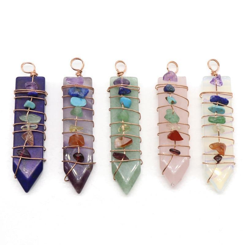 7 Chakra Sword Point Pendant