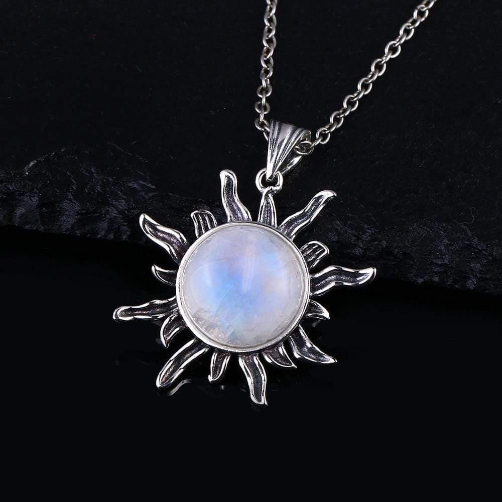 925 Sterling Silver Rainbow Moonstone Necklace