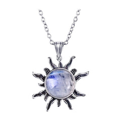 925 Sterling Silver Rainbow Moonstone Necklace