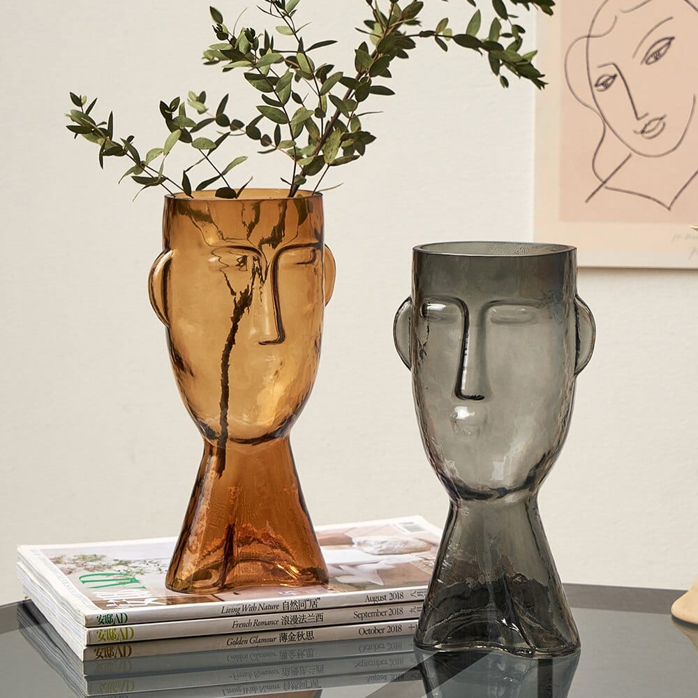 Abstract Human Face Flower Vase