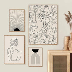 Abstract Line Drawing Boho Poster