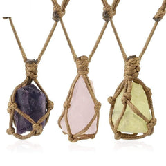 Amethyst, Rose Quartz, Citrine Rope Necklace