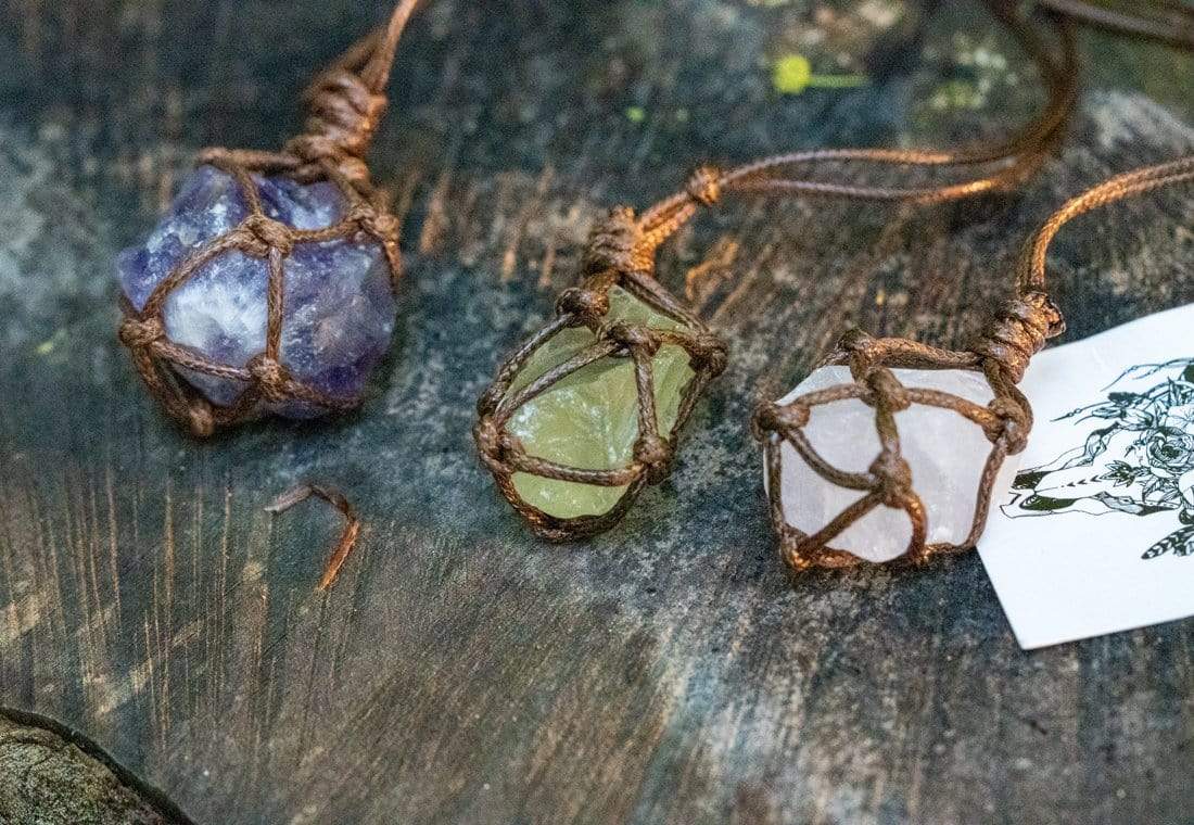 Amethyst, Rose Quartz, Citrine Rope Necklace