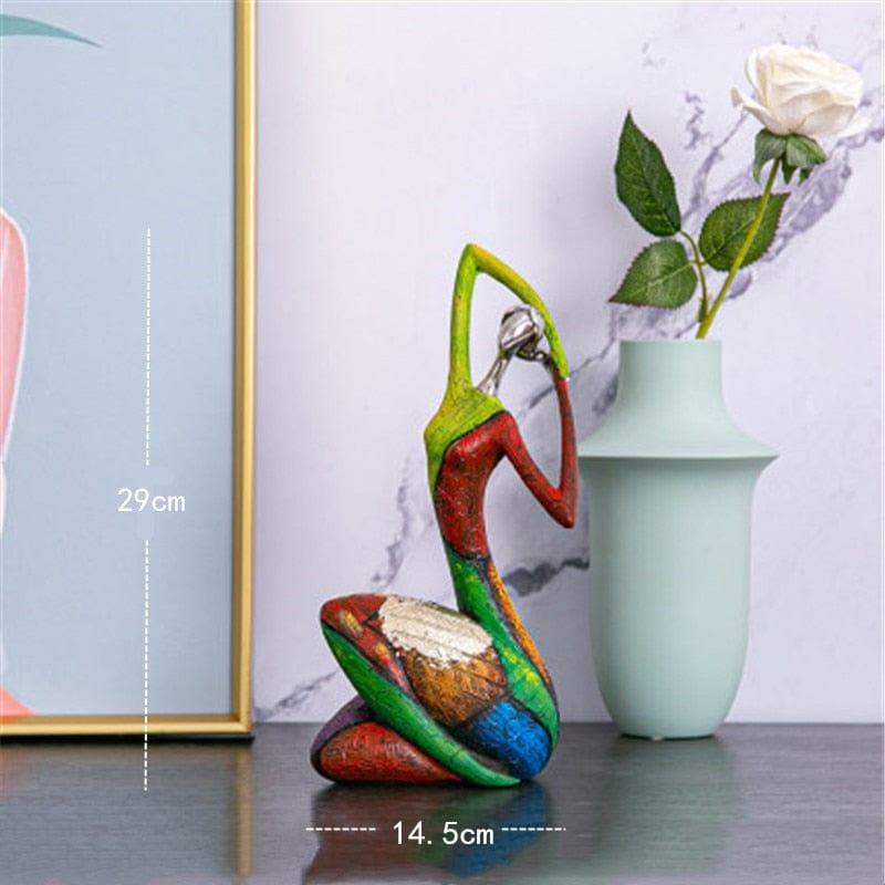 Abstract Colorful Woman Sculpture Figurine