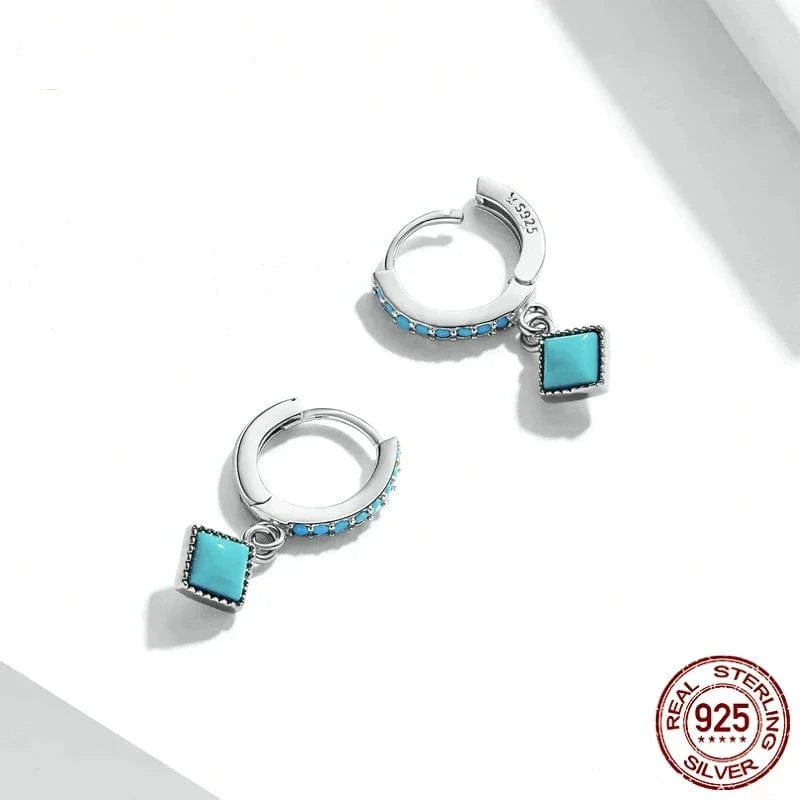925 Sterling Silver Turquoise Pendant Earrings