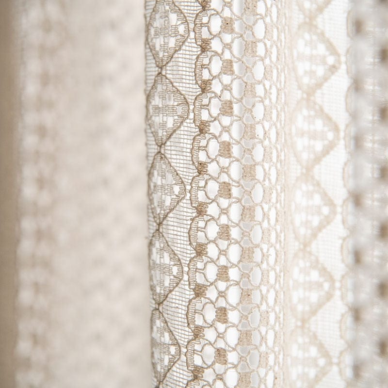 White Boho Tasseled Curtains