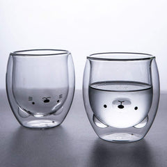 Cute Animals Double Glass Mug