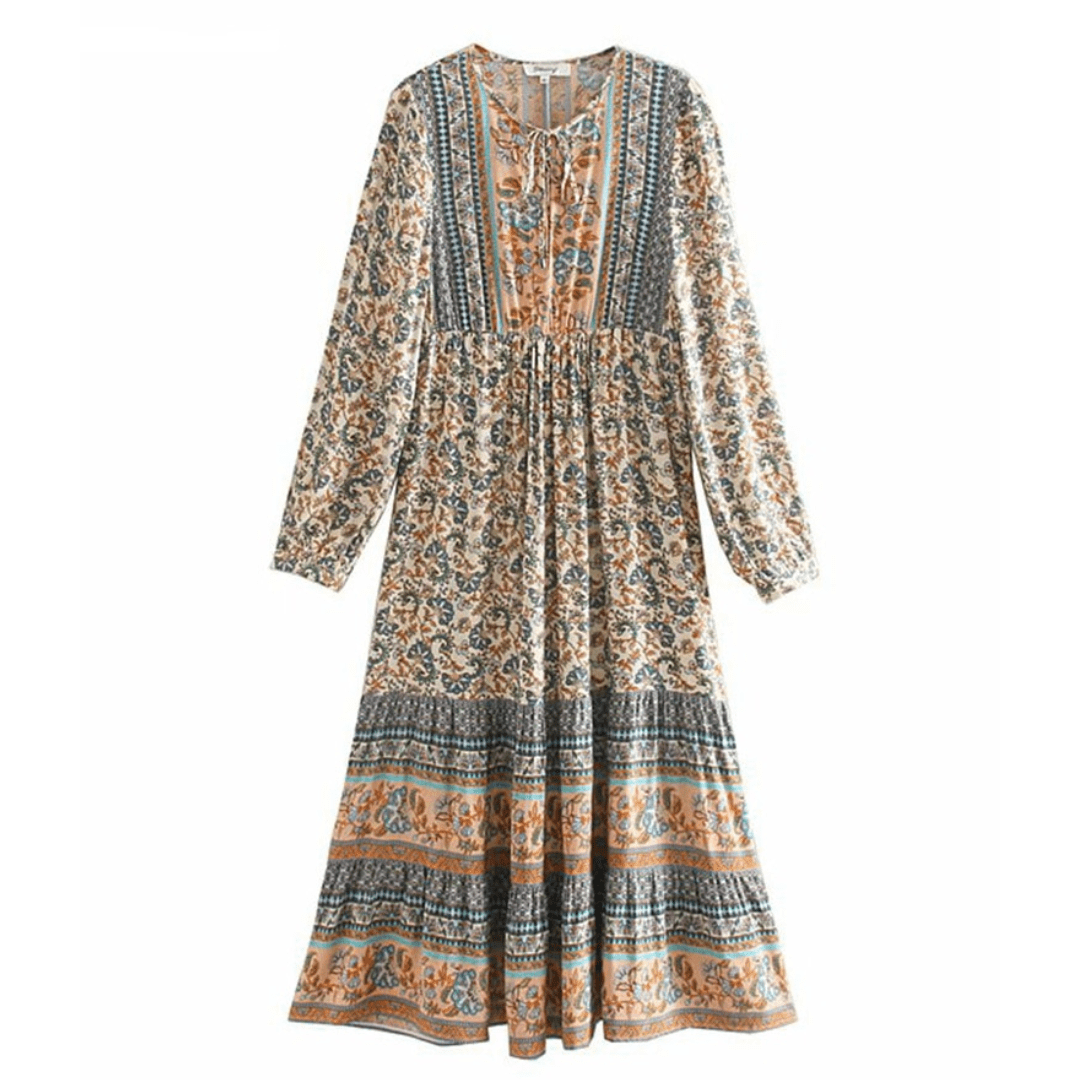 Elin Long Sleeve Boho Maxi Dress