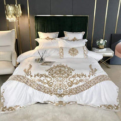 Embroidered Silky Cotton Bedding Set