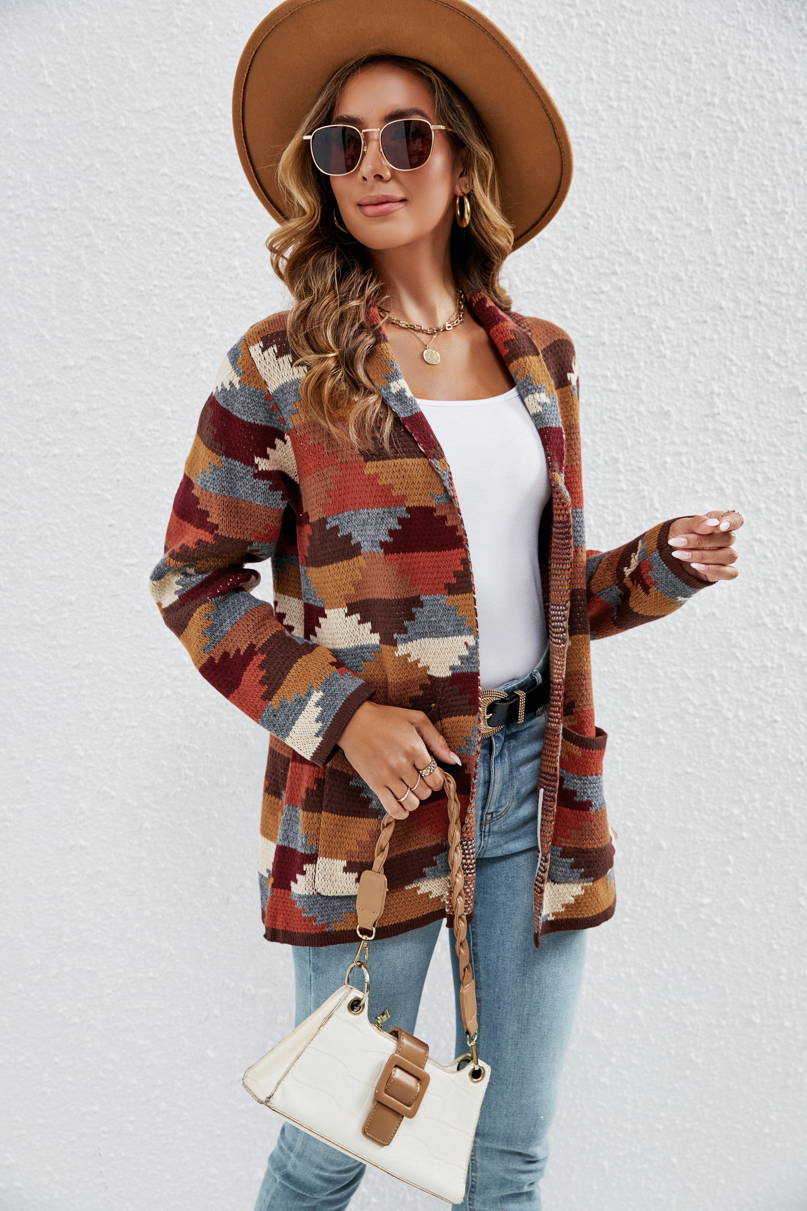 Esther Aztec Print Knitted Cardigan