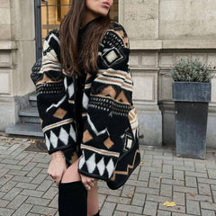 Tasmyn Geometric Print Coat