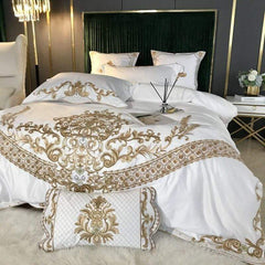 Embroidered Silky Cotton Bedding Set