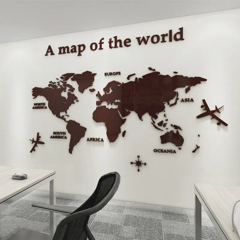 3D World Map Wall  Stickers