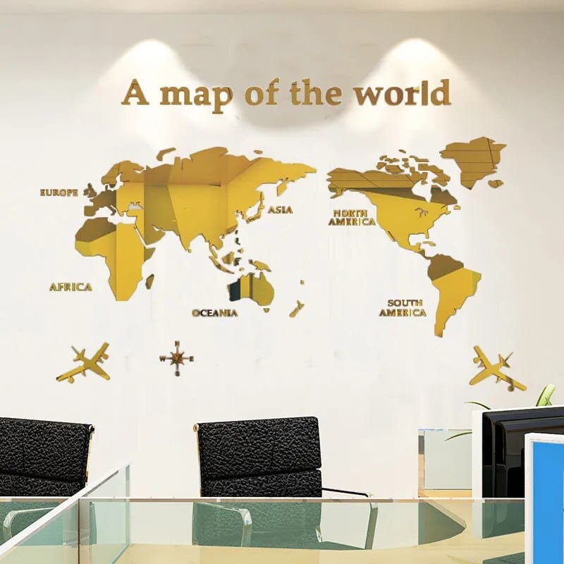 3D World Map Wall  Stickers