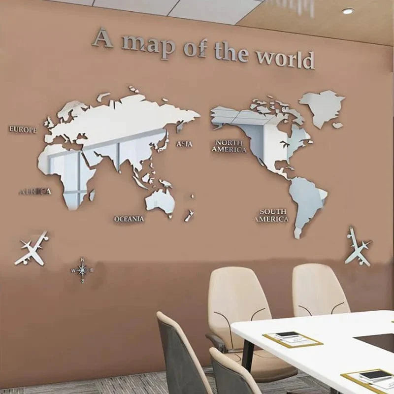 3D World Map Wall  Stickers