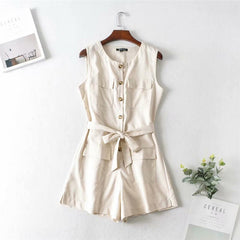 Stacie Beige Vintage Romper
