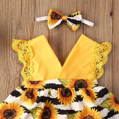 Sunflower Boho Baby Girl Outfit