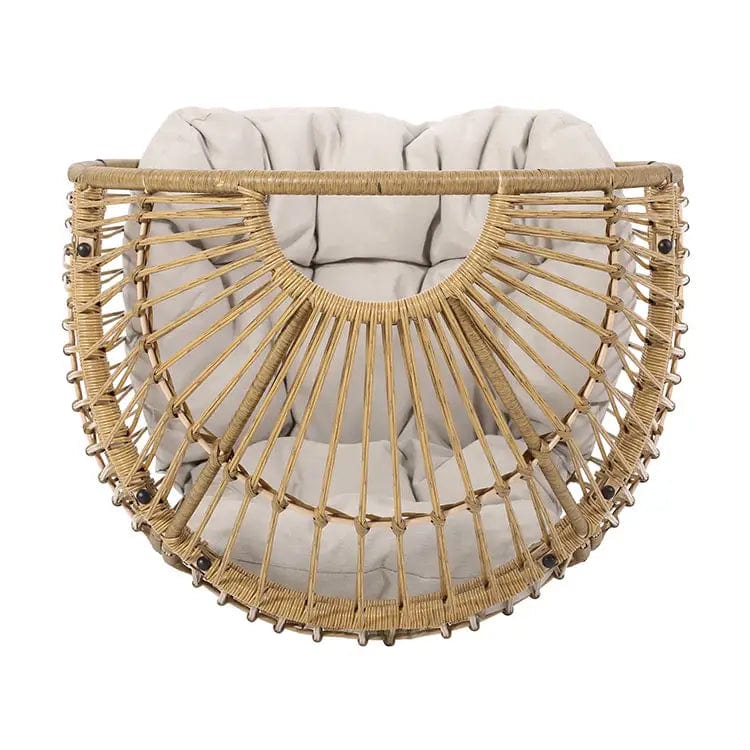 Swivel Egg Rattan Outdoor Chair with Cushion