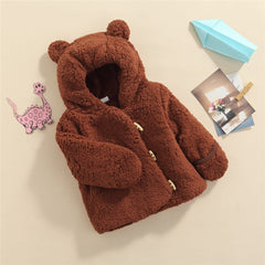 Teddy Bear Baby Velvet Hooded Coat