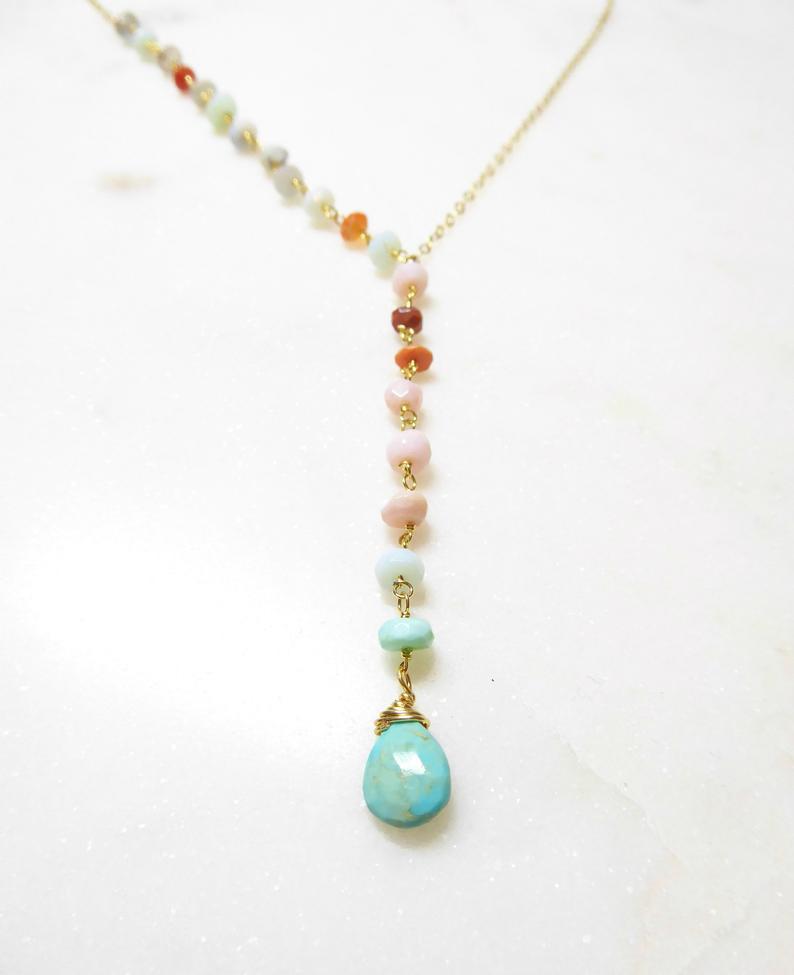 Turquoise Stone Beaded Necklace