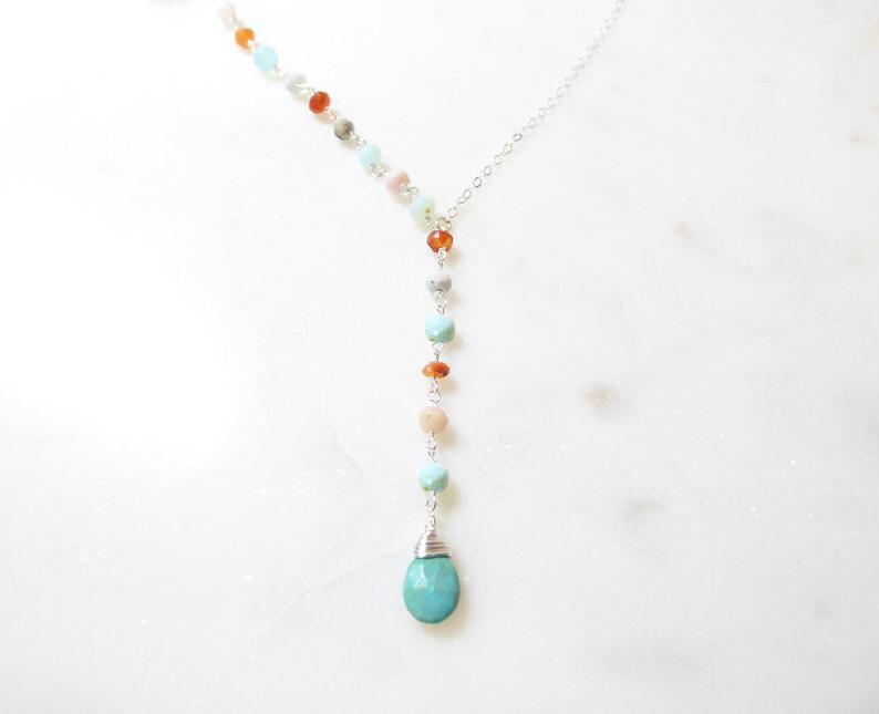 Turquoise Stone Beaded Necklace