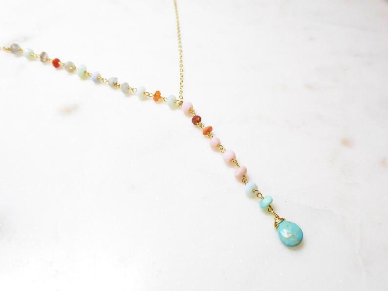 Turquoise Stone Beaded Necklace