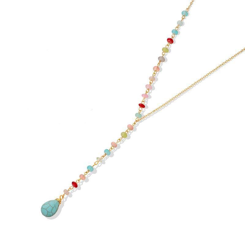 Turquoise Stone Beaded Necklace