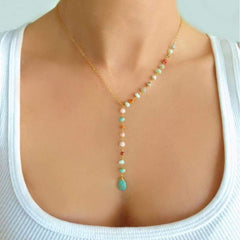 Turquoise Stone Beaded Necklace