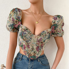 Vintage Floral Corset Top
