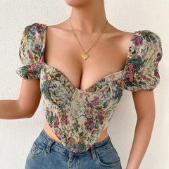 Vintage Floral Corset Top