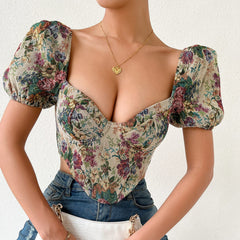 Vintage Floral Corset Top