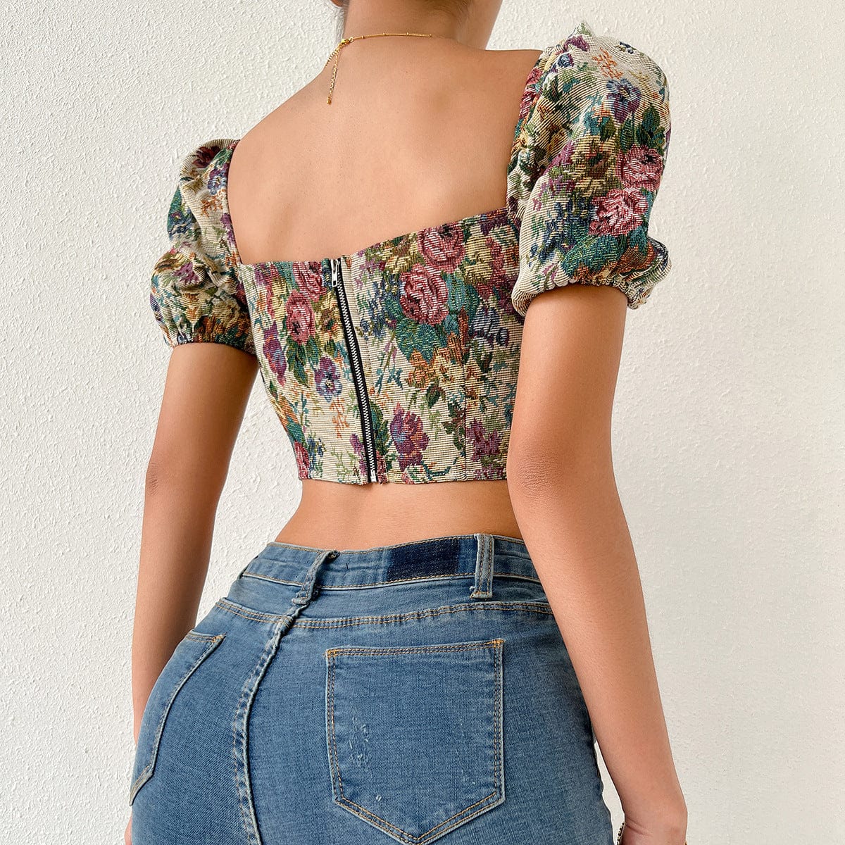 Vintage Floral Corset Top