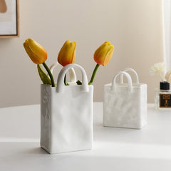 White Bag Porcelain Vase