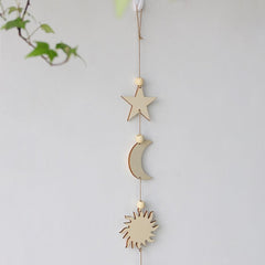 Wooden Boho Sun and Moon Wall Hangings