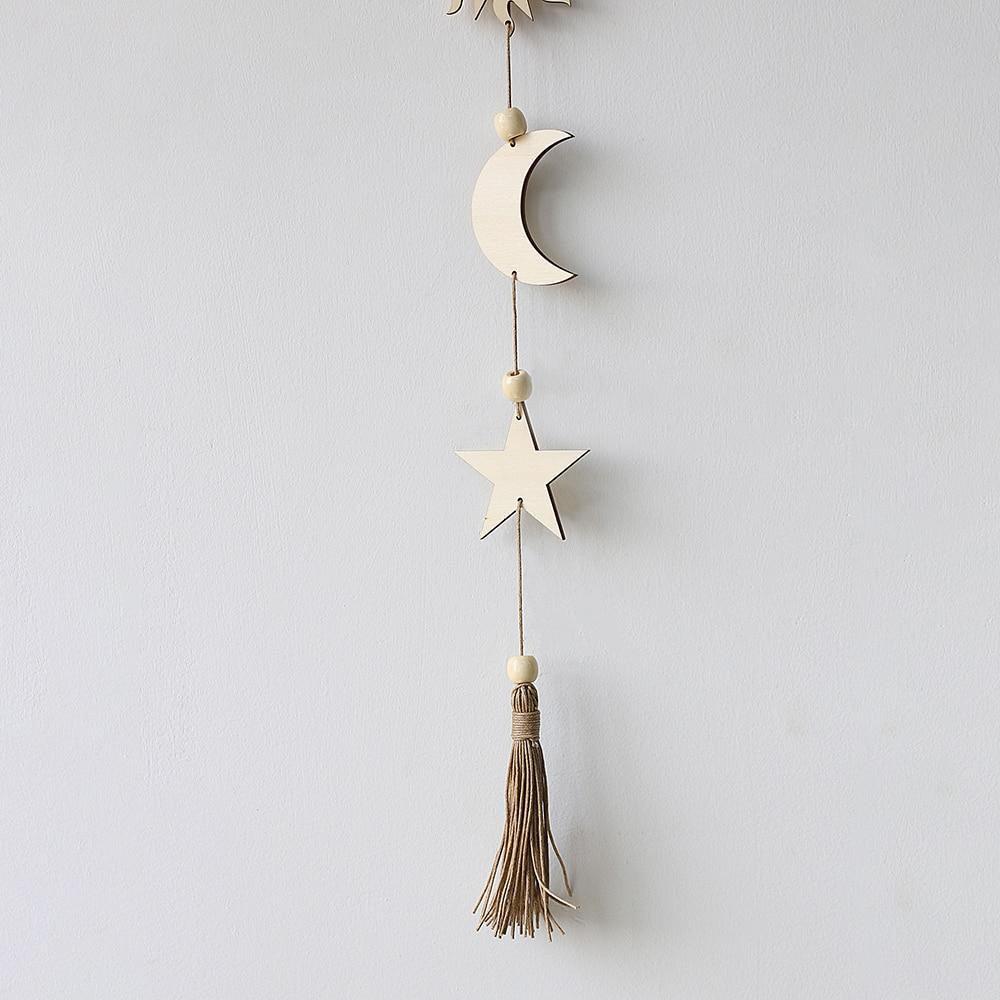 Wooden Boho Sun and Moon Wall Hangings