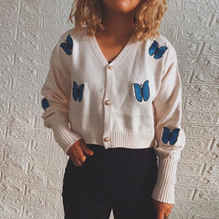 Embroidered Butterflies Cardigan